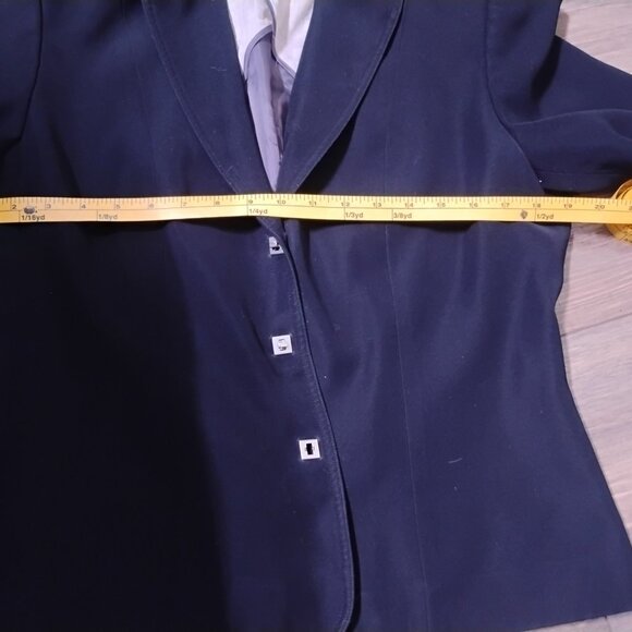 Calvin Klein Black Blazer – Women’s Size 12 – Silver Square Buttons – Lining Tea - Picture 7 of 11